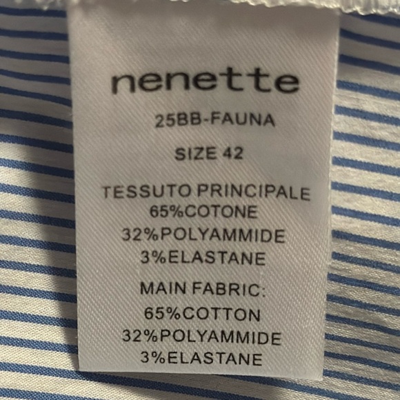 NENETTE Button Up Cotton Dress Bell Sleeves, Side-pockets Sz 42 Eu / 10 US EUC - Picture 9 of 9
